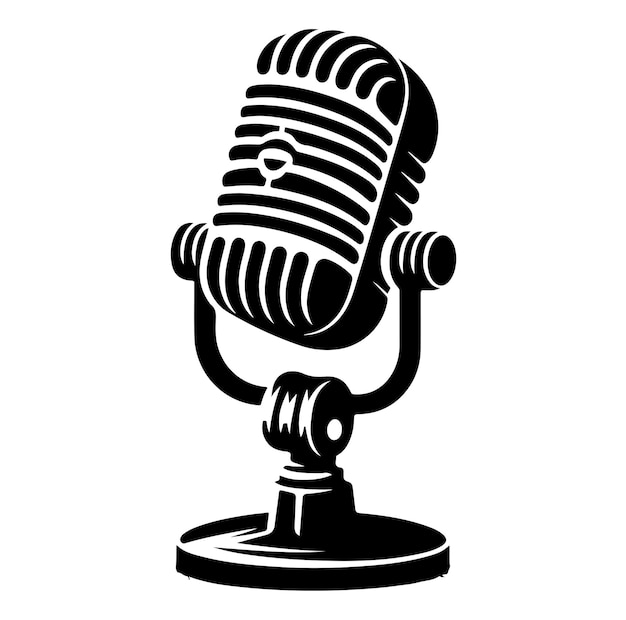 Ilustración de icono de vector de micrófono