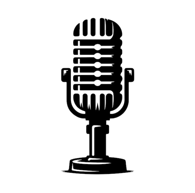 Ilustración de icono de vector de micrófono