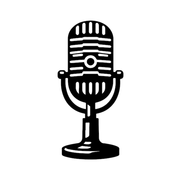 Ilustración de icono de vector de micrófono