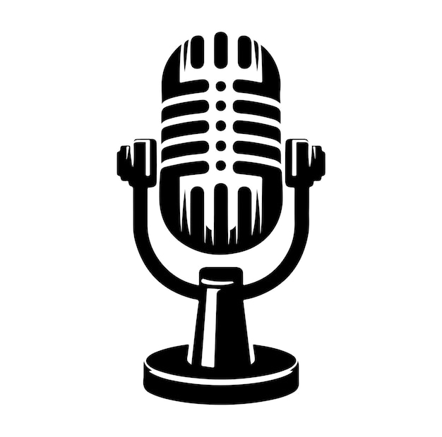 Ilustración de icono de vector de micrófono