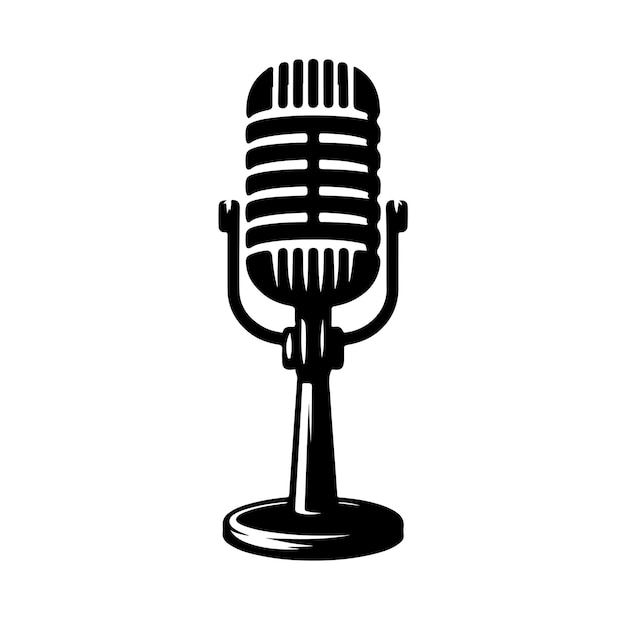 Ilustración de icono de vector de micrófono