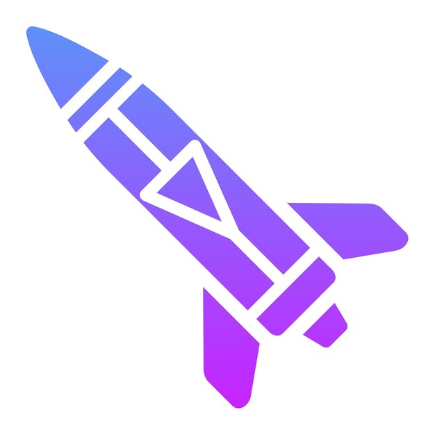 Ilustración del icono del vector de misiles del conjunto de iconos de energía nuclear