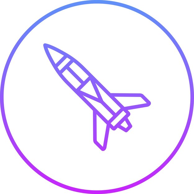 Ilustración del icono del vector de misiles del conjunto de iconos de energía nuclear