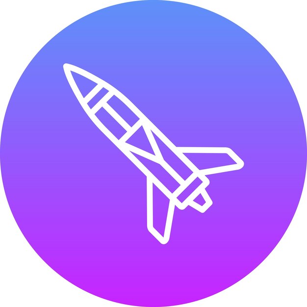 Ilustración del icono del vector de misiles del conjunto de iconos de energía nuclear