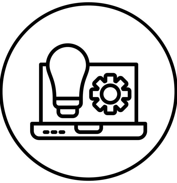 Ilustración del icono del vector de modernización del conjunto de iconos de Business Analytics