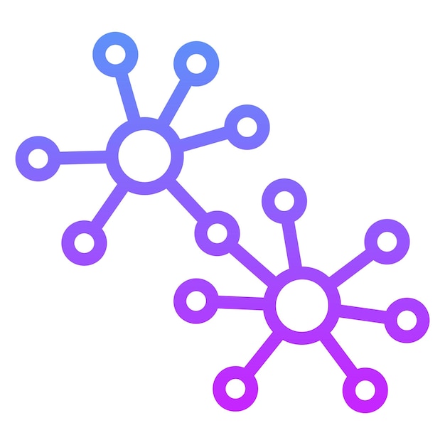 Ilustración del icono del vector de moléculas del conjunto de iconos de química