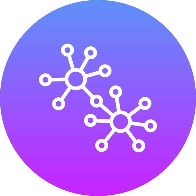 Ilustración del icono del vector de moléculas del conjunto de iconos de química