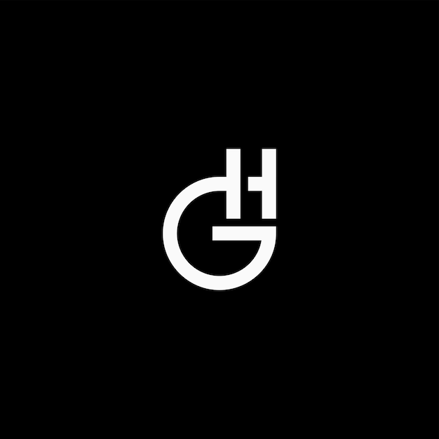 Ilustración de icono de vector de monograma inicial de GH