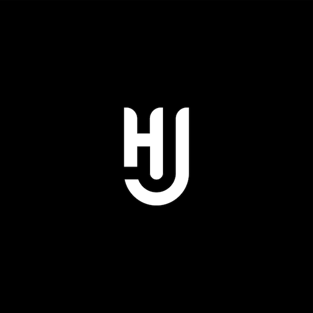 Ilustración de icono de vector de monograma inicial HJ