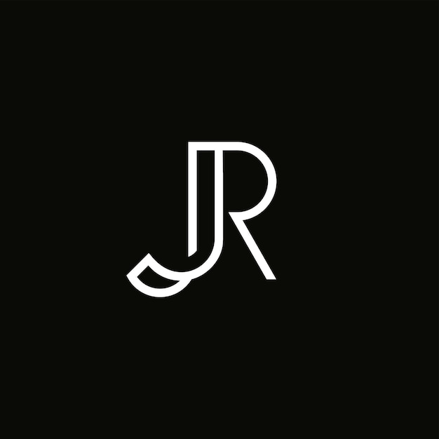 Ilustración de icono de vector de monograma inicial JR