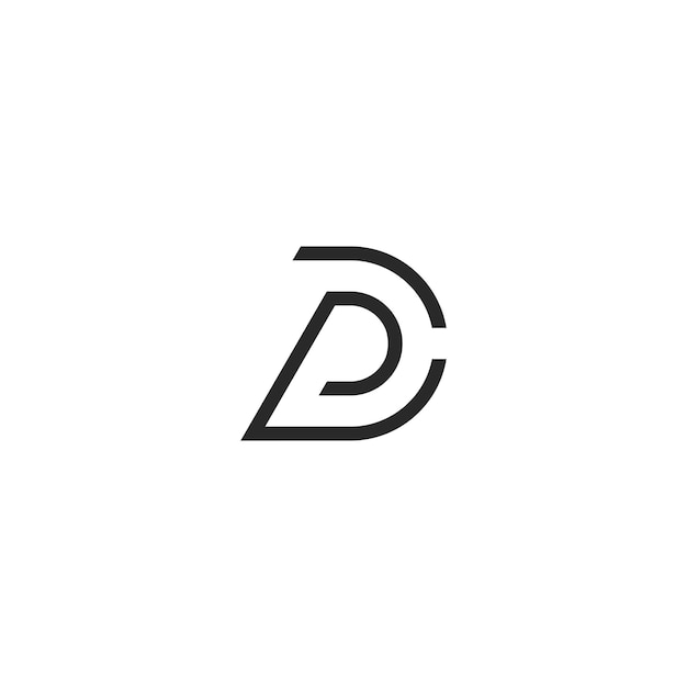Ilustración de icono de vector de monograma inicial de PD