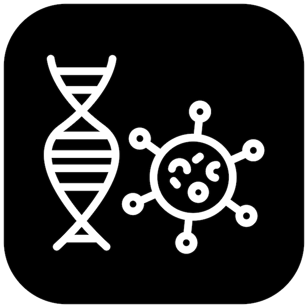 Ilustración del icono del vector de mutación viral del conjunto de iconos de enfermedades infecciosas