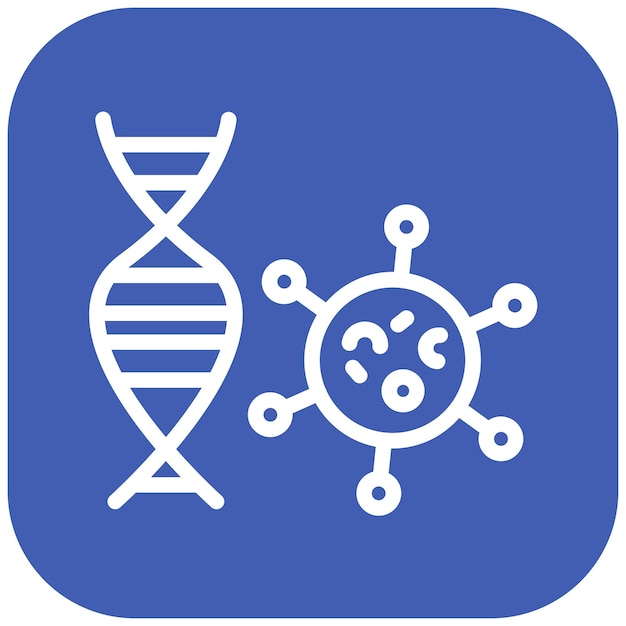 Ilustración del icono del vector de mutación viral del conjunto de iconos de enfermedades infecciosas