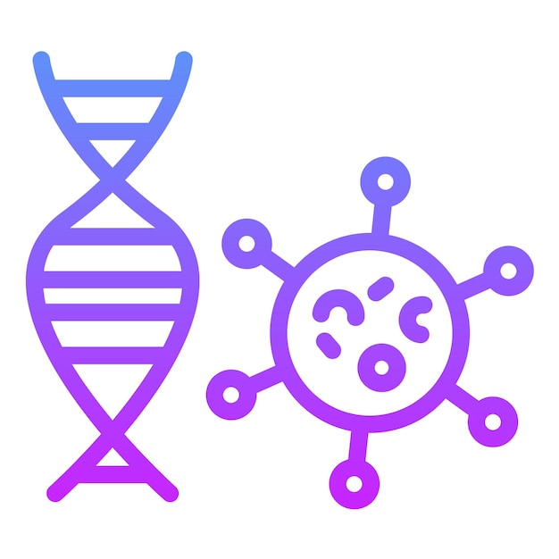 Ilustración del icono del vector de mutación viral del conjunto de iconos de enfermedades infecciosas