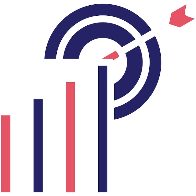 Ilustración del icono del vector de negocio objetivo del conjunto de iconos de marketing web
