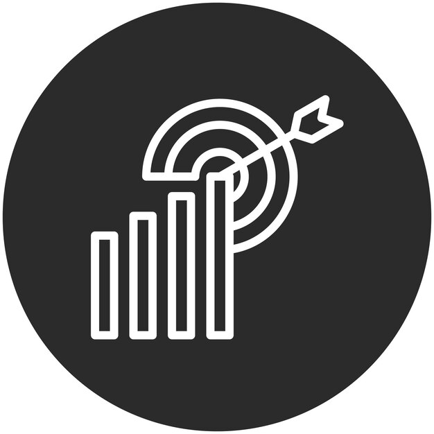 Ilustración del icono del vector de negocio objetivo del conjunto de iconos de marketing web