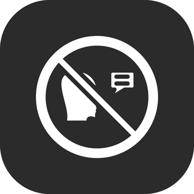 Ilustración del icono del vector No Speak del conjunto de iconos de comunicaciones
