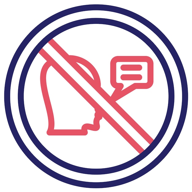 Ilustración del icono del vector No Speak del conjunto de iconos de comunicaciones