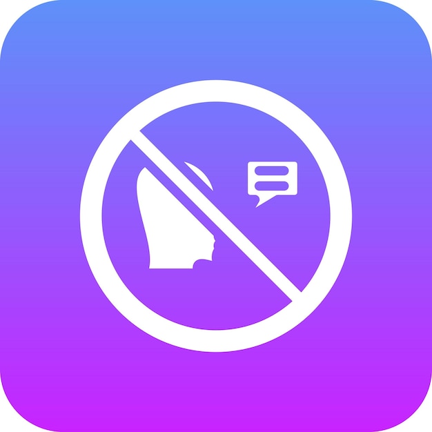 Ilustración del icono del vector No Speak del conjunto de iconos de comunicaciones