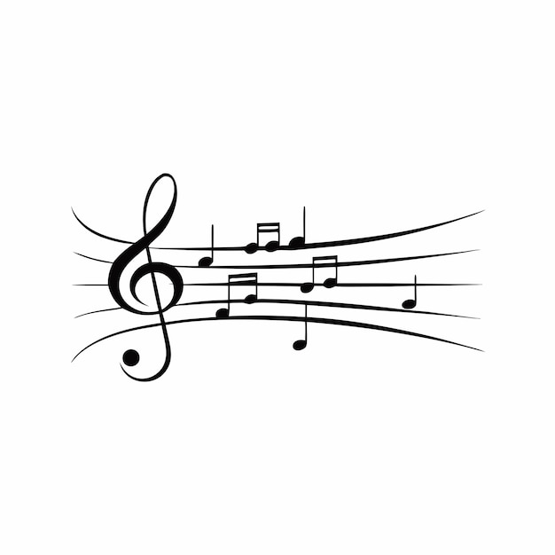 Ilustración del icono del vector de la nota musical 5