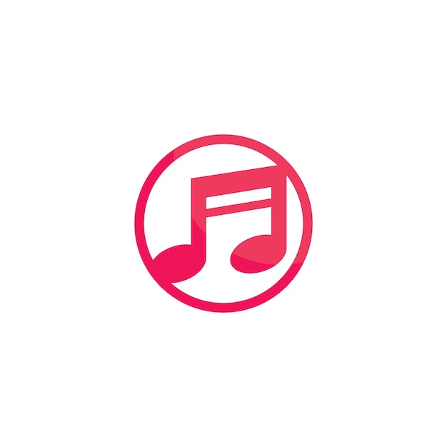 Ilustración de icono de vector de nota musical