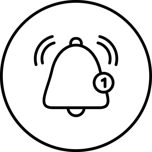 Ilustración del icono del vector de notificación del conjunto de iconos de comunicaciones