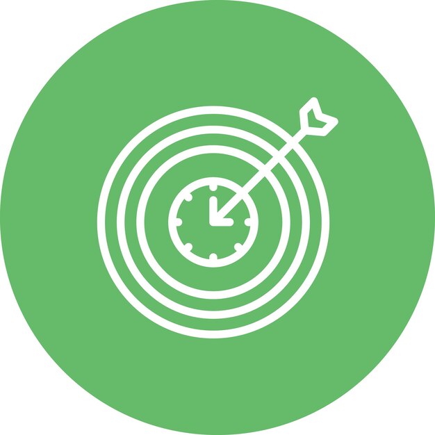 Ilustración del icono del vector objetivo del conjunto de iconos de hora y fecha