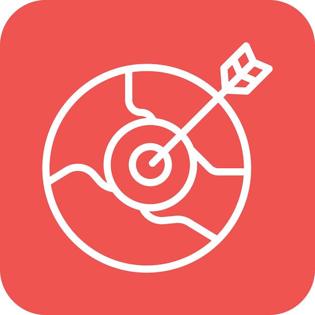Ilustración del icono de vector objetivo global del conjunto de iconos de SEO y SEM