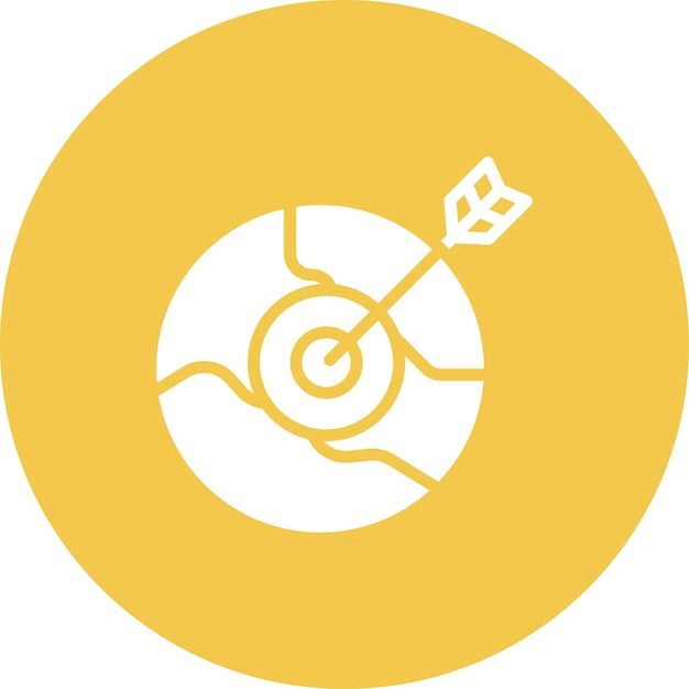 Ilustración del icono de vector objetivo global del conjunto de iconos de SEO y SEM