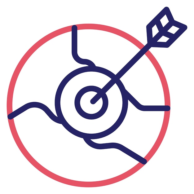Ilustración del icono de vector objetivo global del conjunto de iconos de SEO y SEM