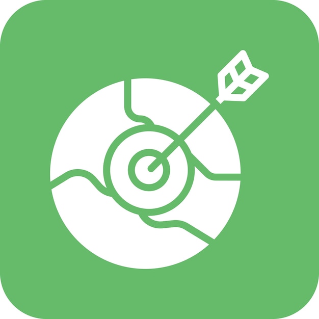 Ilustración del icono de vector objetivo global del conjunto de iconos de SEO y SEM