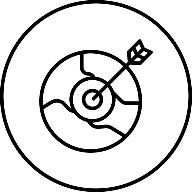 Ilustración del icono de vector objetivo global del conjunto de iconos de SEO y SEM