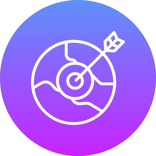 Ilustración del icono de vector objetivo global del conjunto de iconos de SEO y SEM