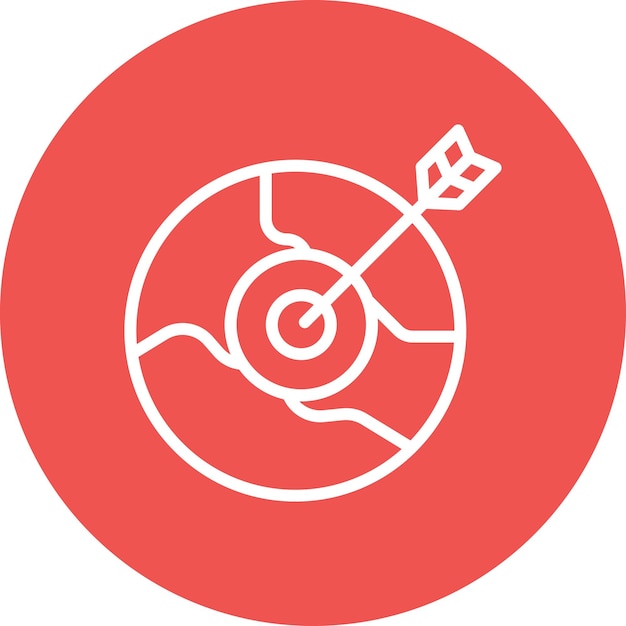 Ilustración del icono de vector objetivo global del conjunto de iconos de SEO y SEM