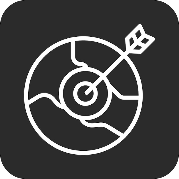 Ilustración del icono de vector objetivo global del conjunto de iconos de SEO y SEM