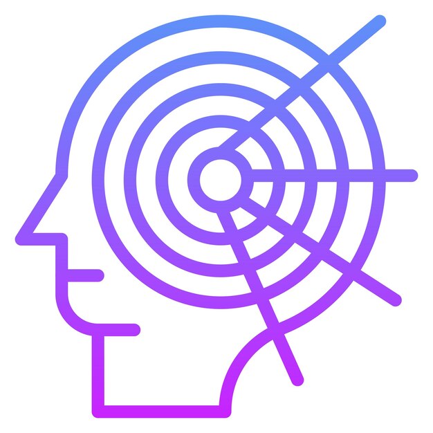 Ilustración del icono del vector de obsesión del conjunto de iconos de salud mental