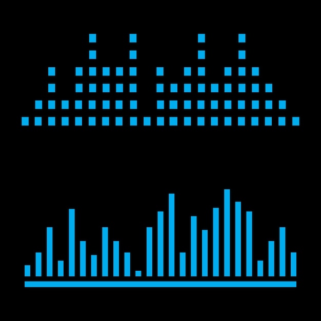 Ilustración de icono de vector de ondas de sonido de música de tecnología de audio