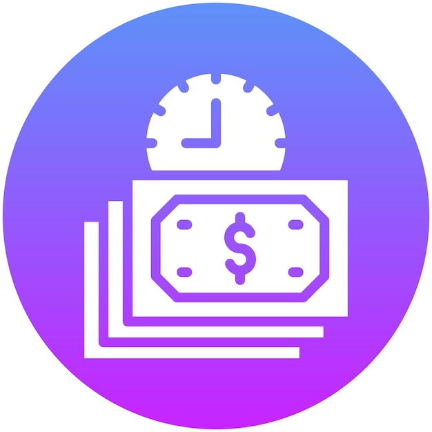 Ilustración del icono del vector de pago basado en el tiempo del conjunto de iconos de la economía empresarial