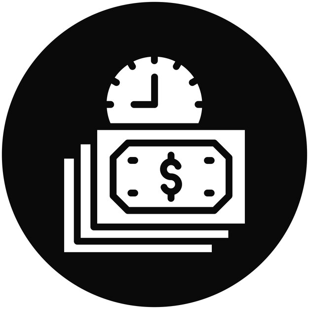 Ilustración del icono del vector de pago basado en el tiempo del conjunto de iconos de la economía empresarial