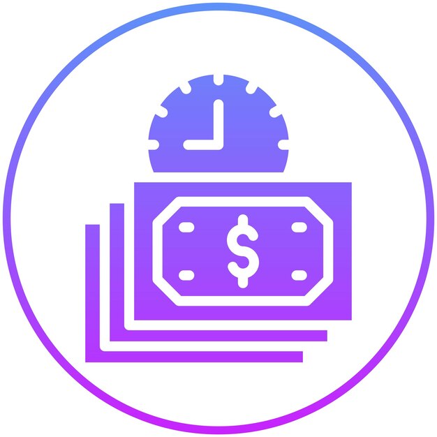 Ilustración del icono del vector de pago basado en el tiempo del conjunto de iconos de la economía empresarial