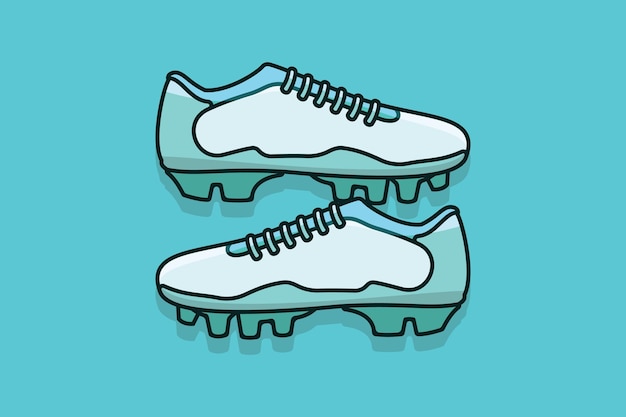 Ilustración de icono de vector de par de zapatos de fútbol. concepto de diseño de iconos de objetos de moda.