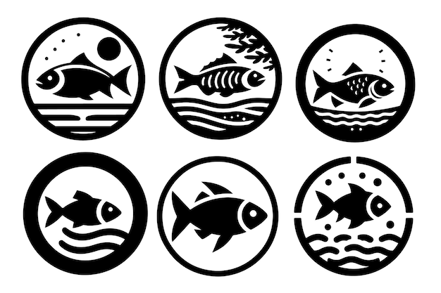 Ilustración del icono del vector de peces