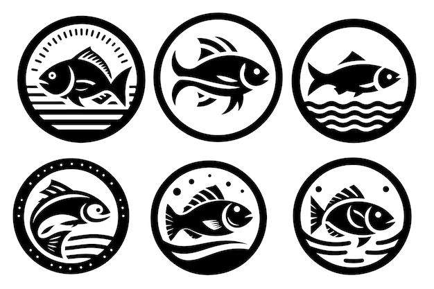 Ilustración del icono del vector de peces