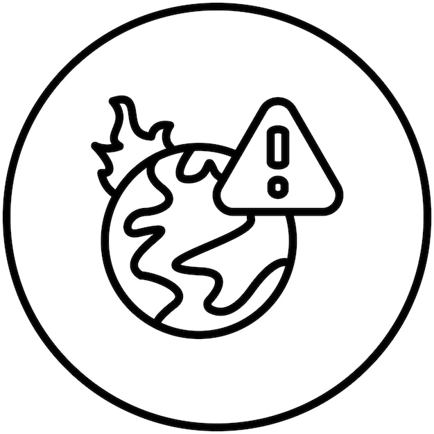 Ilustración del icono del vector de peligro de la Tierra del conjunto de iconos de contaminación