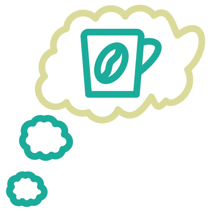 Vector ilustración del icono del vector de pensamiento del café del conjunto de iconos de la cafetería
