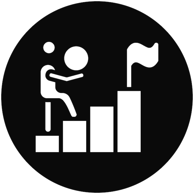 Ilustración del icono del vector de persistencia del conjunto de iconos de logros