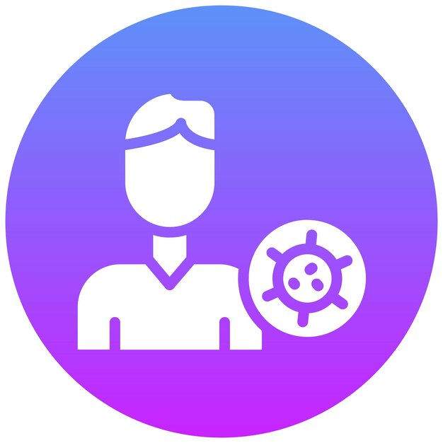 Ilustración del icono del vector de la persona infectada del conjunto de iconos de enfermedades infecciosas