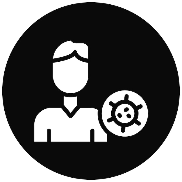 Ilustración del icono del vector de la persona infectada del conjunto de iconos de enfermedades infecciosas