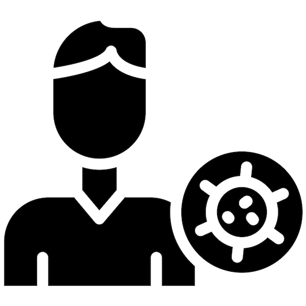 Ilustración del icono del vector de la persona infectada del conjunto de iconos de enfermedades infecciosas