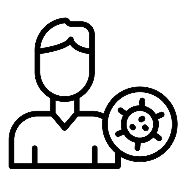 Ilustración del icono del vector de la persona infectada del conjunto de iconos de enfermedades infecciosas